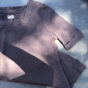 Black square neck top
